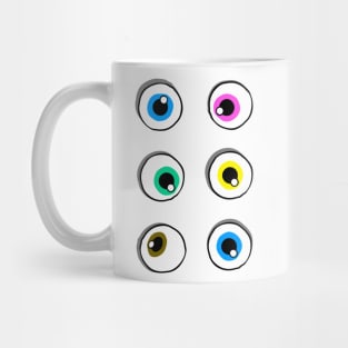 my eyes are up here white Mug